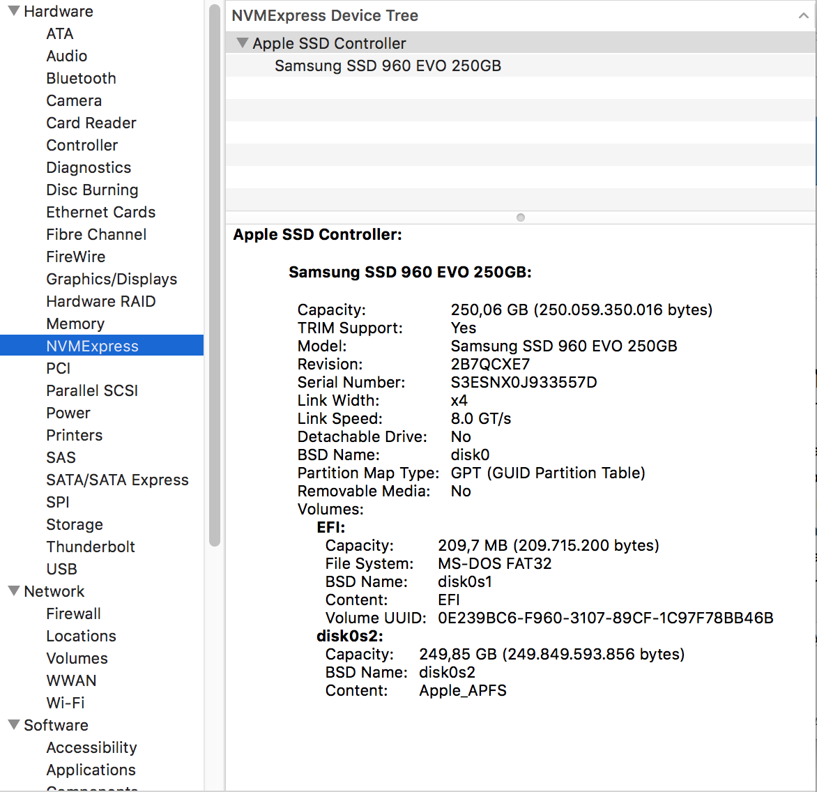 NVMe in High Sierra Supported