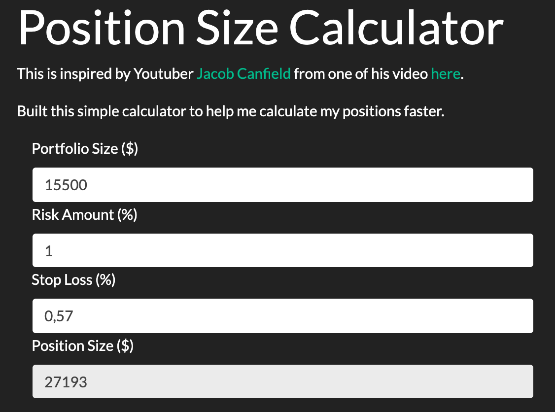 Position Size Calculator