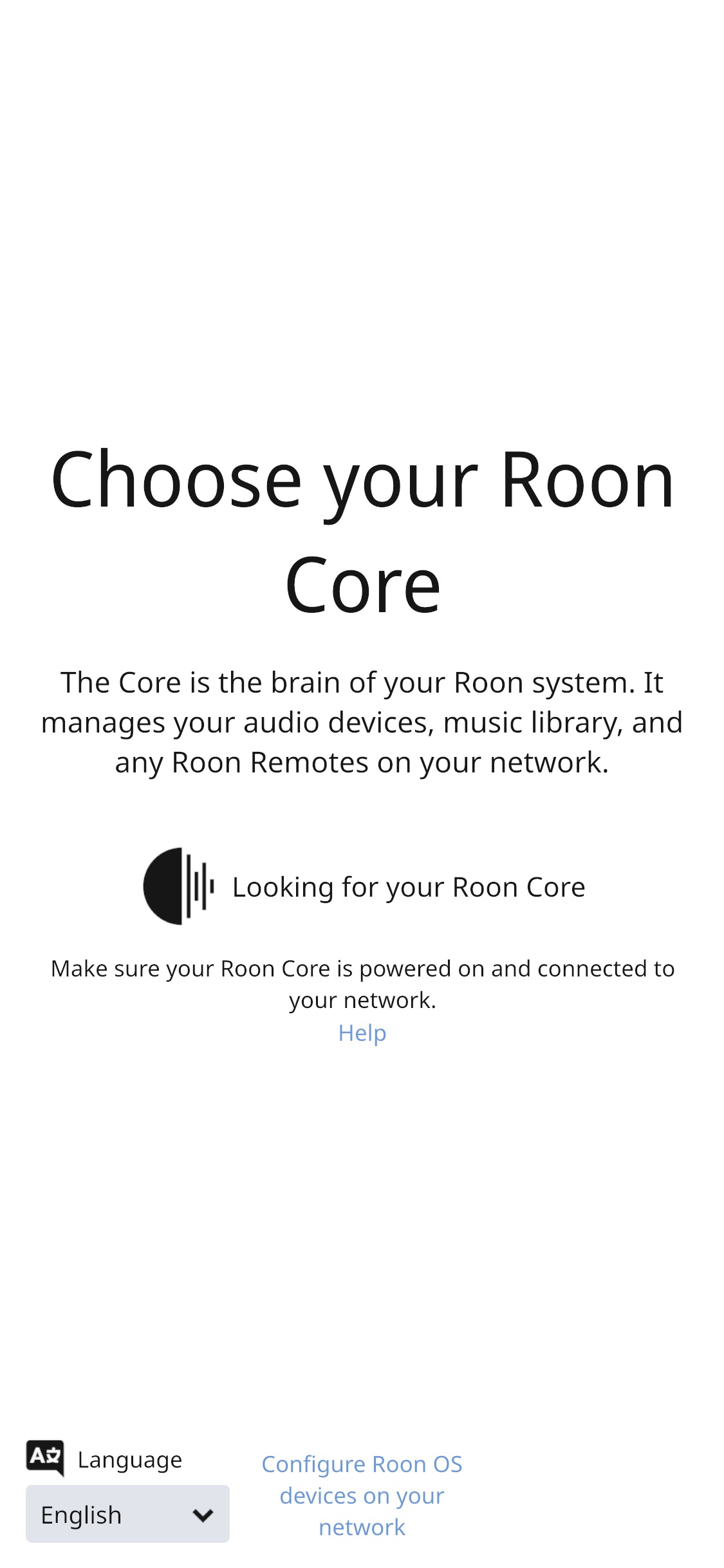 Roon iOS looking for connections