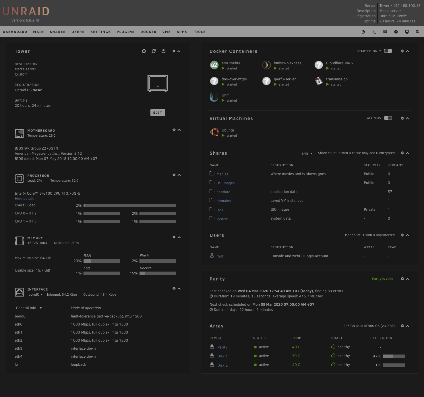 Current Unraid Setup