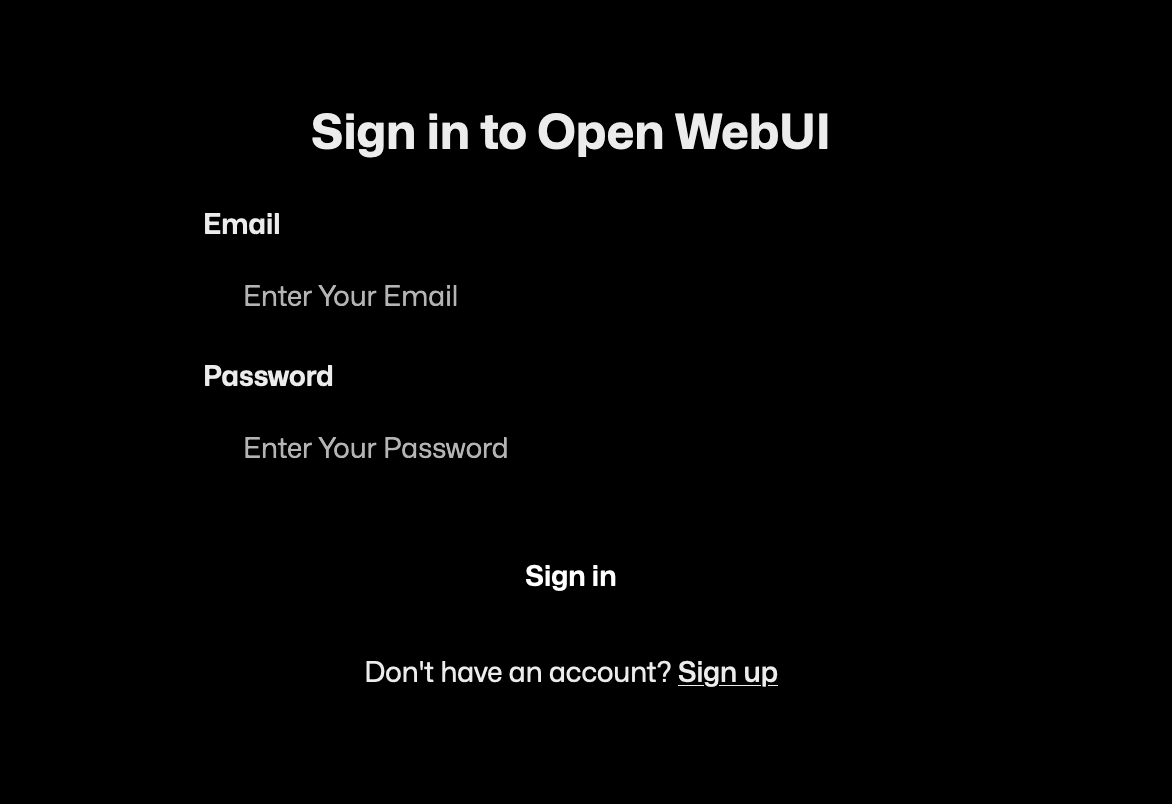 Sign in to OpenWebUI